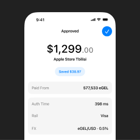 User app receipt confirming the approved payment